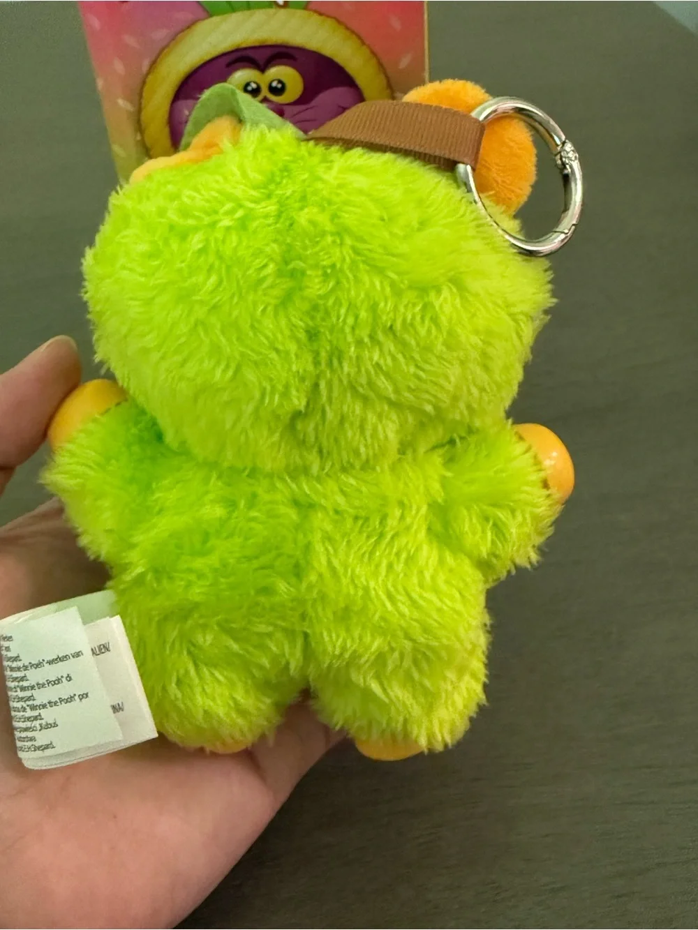 Disney Fresh Picked Pooh Green Apple Vinyl Plush Collectable Bag Charm Key Ring